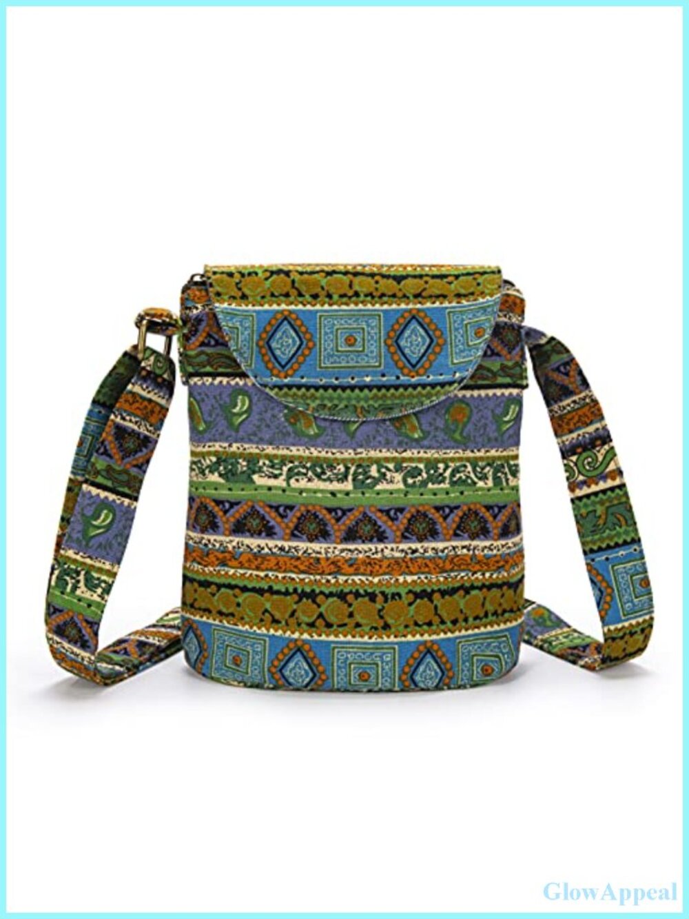 Canvas Hippie Boho Crossbody Bag Small Retro Handbag